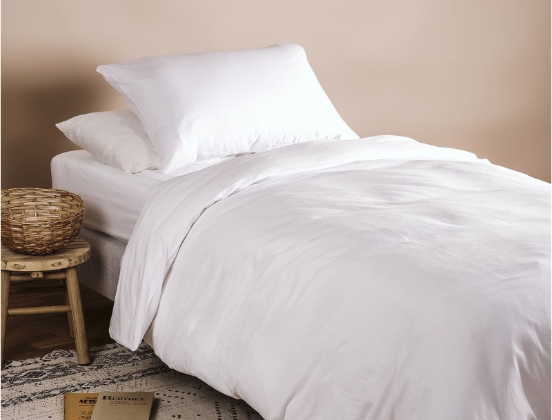 Drap housse Blanc Coton Bio certifié GOTS
