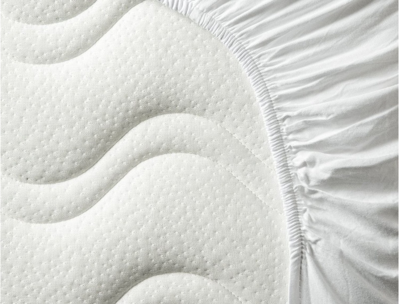 Drap housse blanc 90x200 en coton avec élastique.