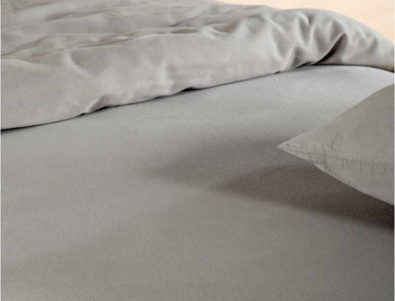 Lenzuolo con angoli in cotone biologico GOTS grigio tortora