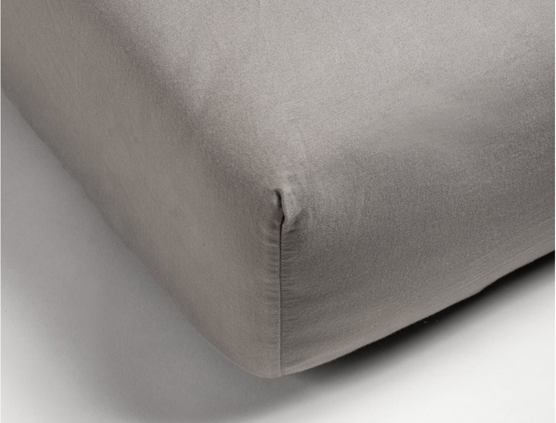 Organic Cotton Fitted Sheet Grey 140x200