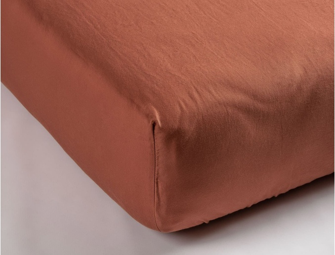 Spannbettlaken Terracotta 140x200 Bio-Baumwolle