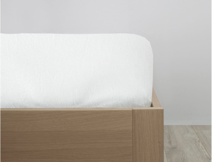 Lenzuolo con angoli bianco 160x200 Cotone Bio