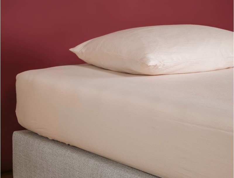 GOTS Certified Organic Cotton Fitted Sheet Nude Pink 90x190cm