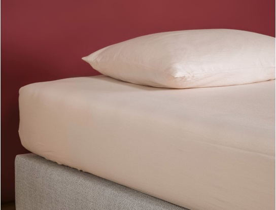 Lenzuolo con angoli Rosa Nudo 90x190cm Cotone Biologico certificato GOTS