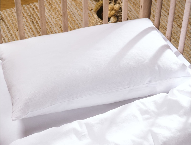 Funda de almohada para bebé 40x60cm 80 hilos Blanco