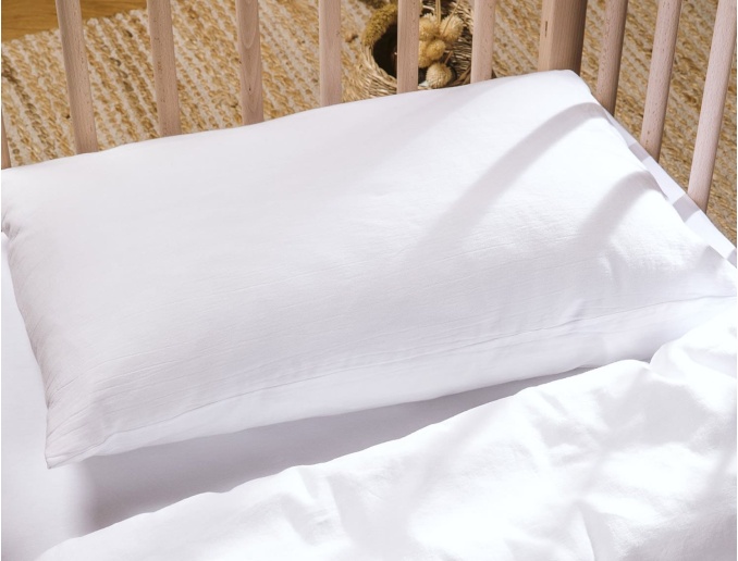 Federa per cuscino neonato 40x60cm 80 fili Bianco