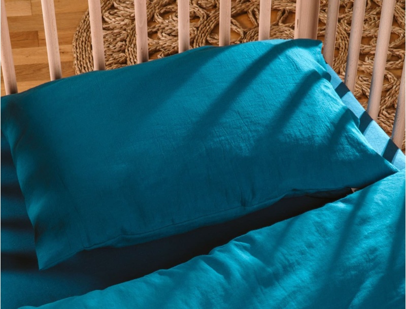Federa per cuscino da neonato 40x60cm 80 fili Blu Notte