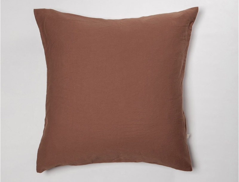 Terracotta organic cotton pillowcase 60x60 cm