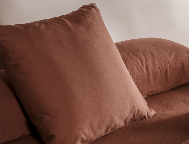 Funda de almohada infantil 60x60 Terracota algodón orgánico