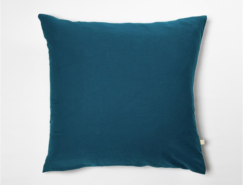 Taie oreiller Bleu Nuit en coton bio 60x60 cm