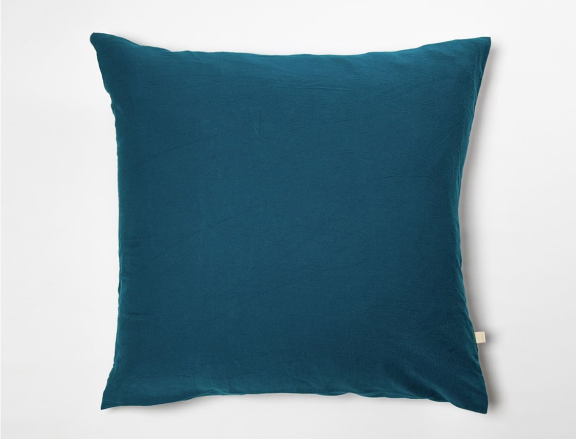 Taie oreiller Bleu Nuit en coton bio 60x60 cm