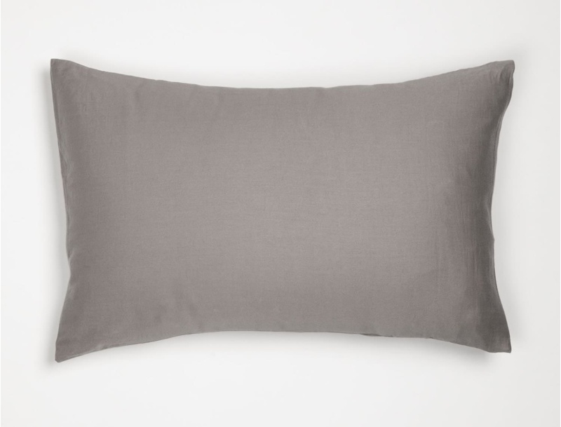 Taie d'oreiller 50x70 cm Gris Tourterelle Coton Bio