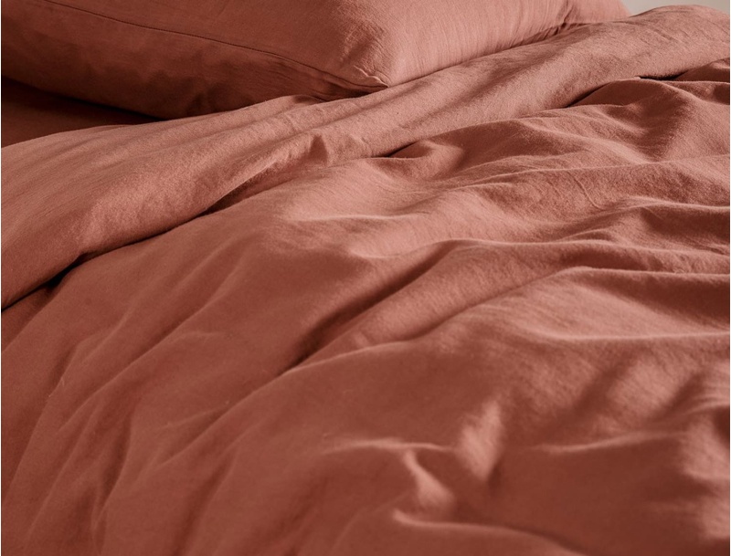 Organic cotton duvet cover 140x150cm Terracotta