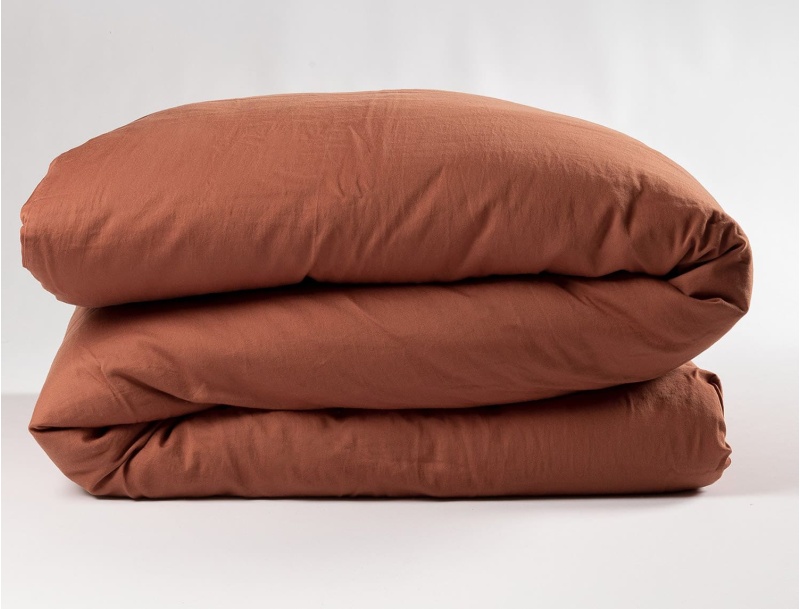Organic cotton GOTS duvet cover Terracotta