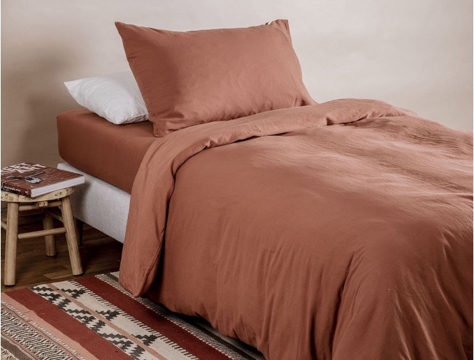 Housse de couette 140x150 Terracotta