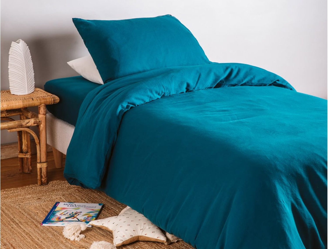 Housse de couette 140x200 Bleu nuit