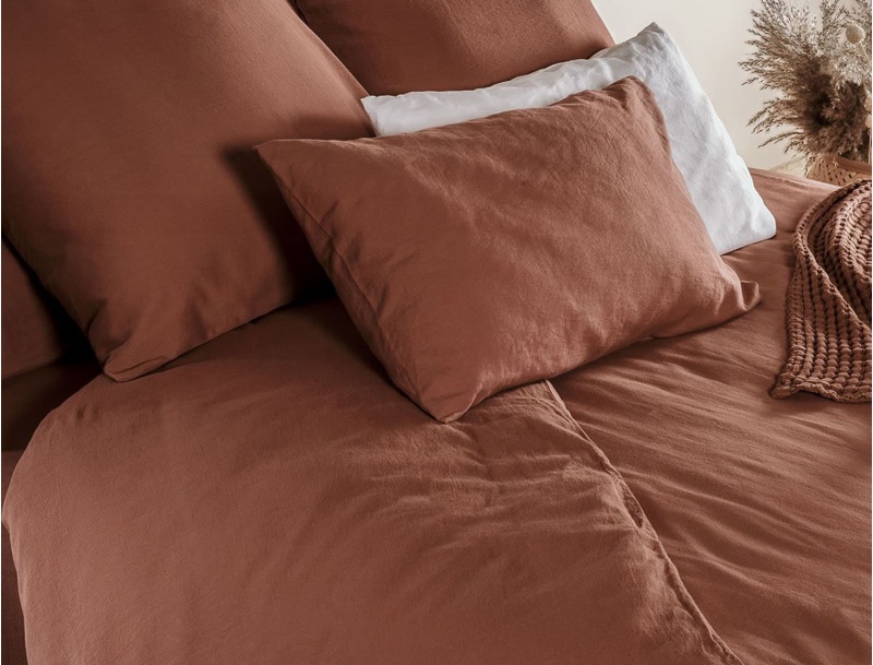 Housse de couette terracotta 100% coton bio