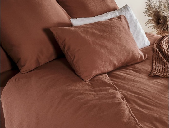 Housse de couette terracotta 100% coton bio