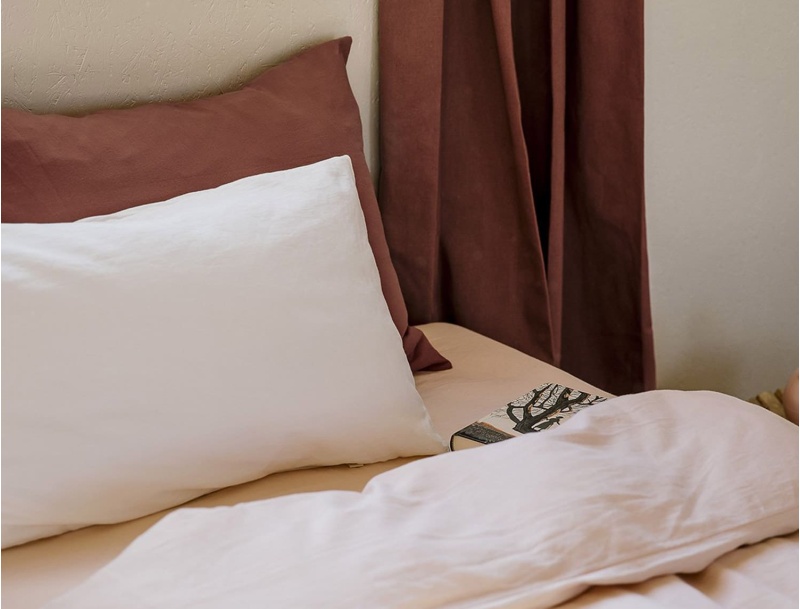 Dekbedovertrek roze nude 100% biologisch katoen