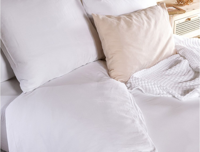 Housse de couette 260x240 cm Blanc Coton Bio
