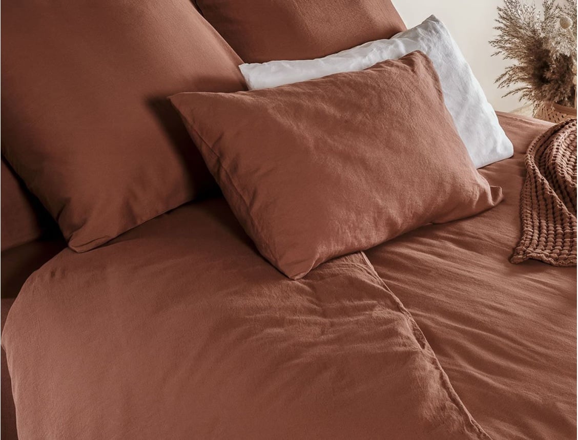 Copripiumino 260x240 cm Terracotta in Cotone Biologico