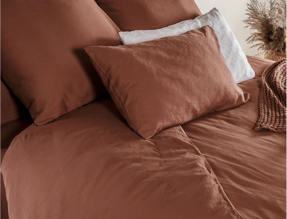 Housse de couette 260x240 cm Terracotta Coton Bio