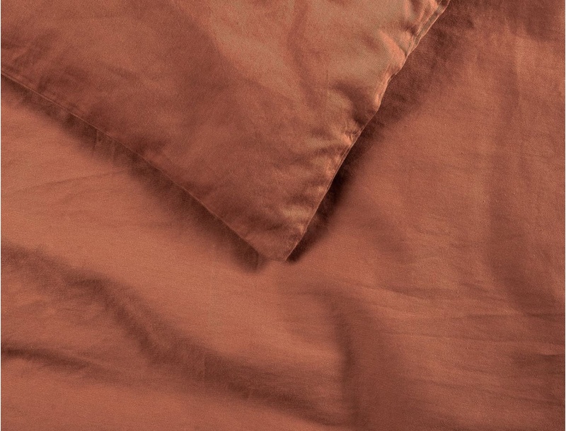 Copripiumino matrimoniale in cotone biologico Terracotta