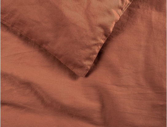 Copripiumino matrimoniale in cotone biologico Terracotta