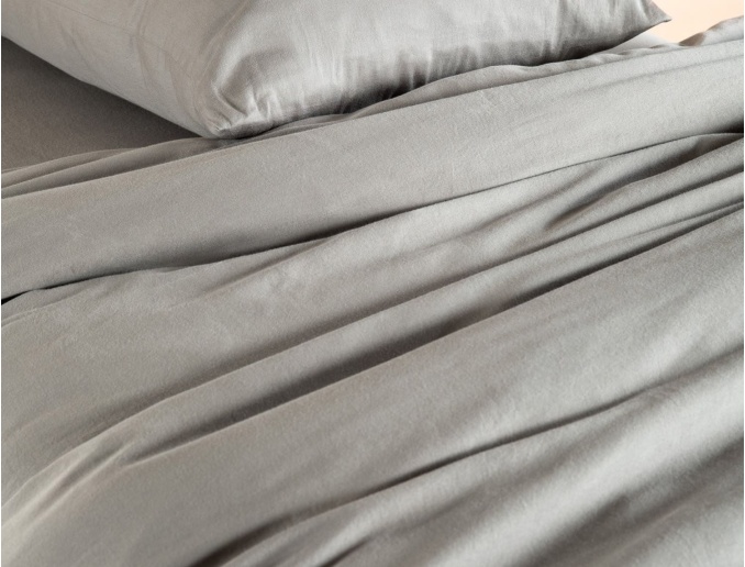 Housse de couette 260x240 cm Gris 100% Coton Bio