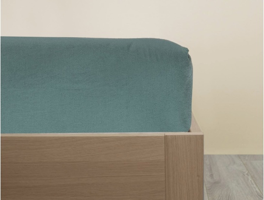 Fitted sheet Eucalyptus 90x200 cm in organic cotton 80 thread count