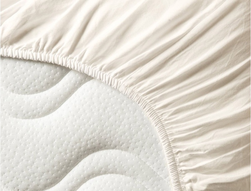 Drap housse Ecru 90x200 en coton avec élastique.