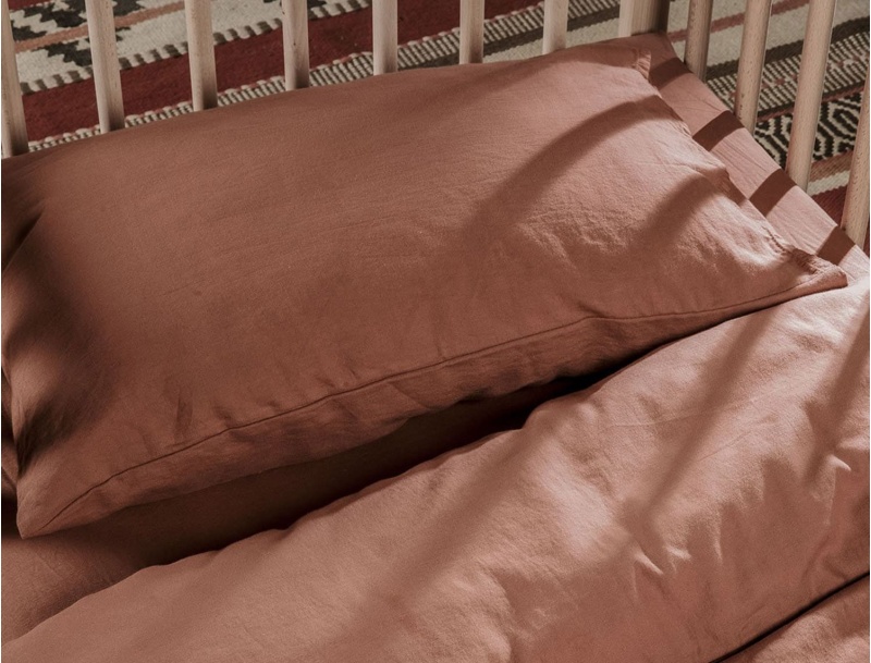 Funda de almohada bebé 40x60cm 80 hilos Terracota