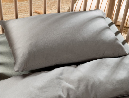 Taie d'oreiller bébé 40x60cm 80fils Gris