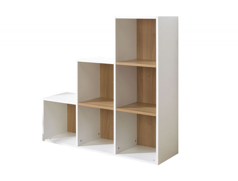 White stair storage shelf