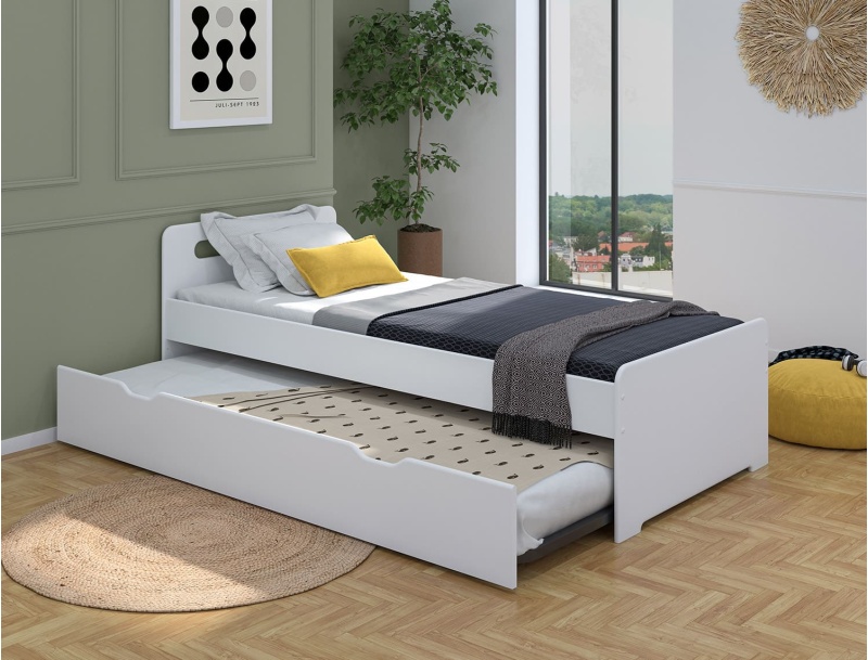 Letto estraibile bianco 90x200 cm