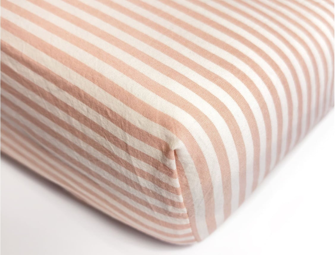 Drap housse 90x190cm Percale de Coton Bio Peach certifié GOTS