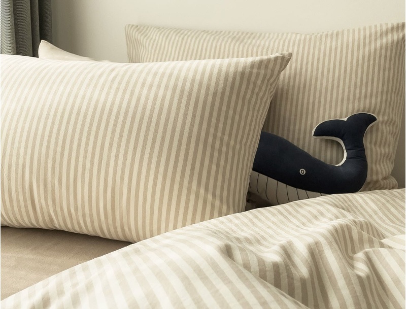 Funda de almohada 50x70cm Rayada Lino GOTS