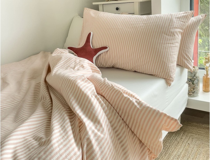 Housse de couette 140x200cm coton bio GOTS Peach
