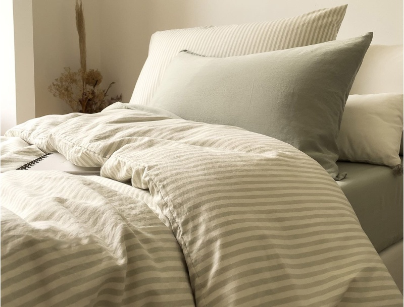 Dekbedovertrek 220x240 percale van 100% biologisch katoen lindengroen