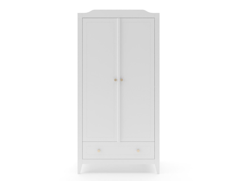 Heritage White 2-door 1-drawer wardrobe