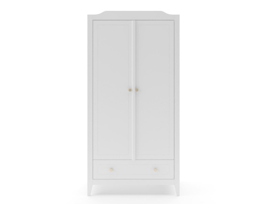 Heritage White 2-door 1-drawer wardrobe
