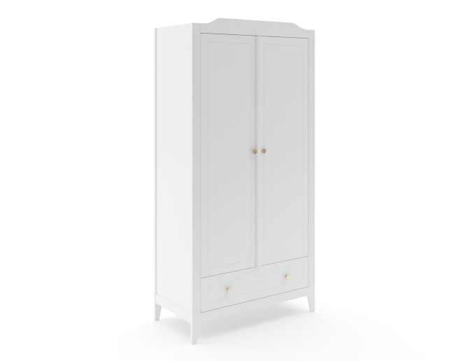 Armoire Héritage Blanc avec pieds en hêtre massif