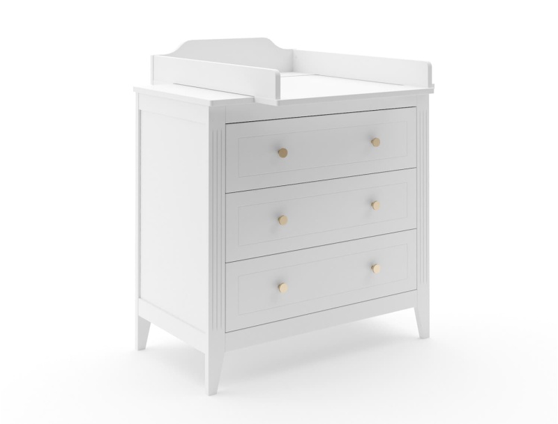 Commode Héritage Blanc avec plan à langer en option