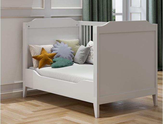 Babybett 70x140 Heritage Weiß in erweiterter Version