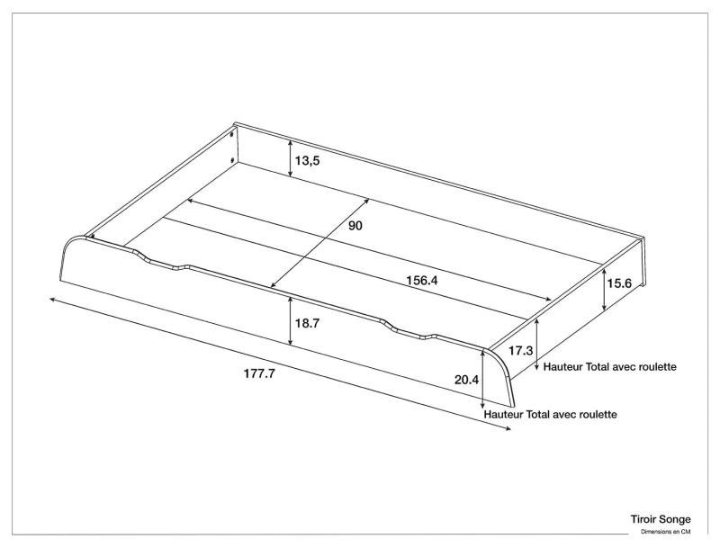 Dimension of the Songe drawer