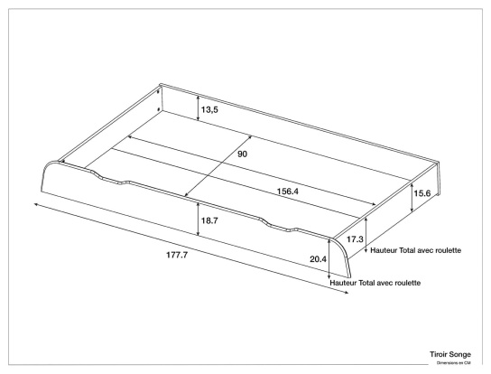 Dimension of the Songe drawer