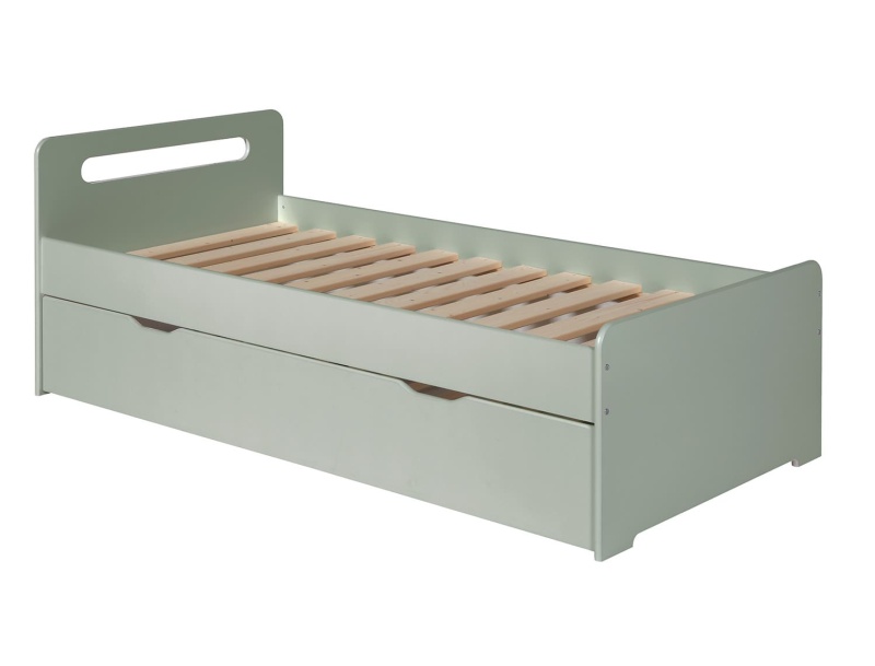 Lit gigogne couchage 90x190 Sauge sommier à lattes