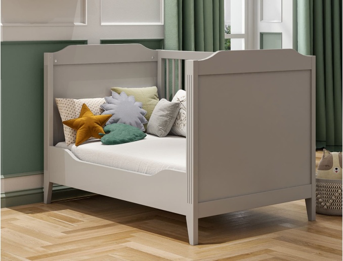Kinderbett 70x140 Heritage Grau in erweiterter Version