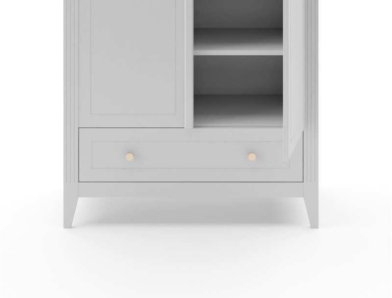 Armadio Heritage grigio cassetto portaoggetti.