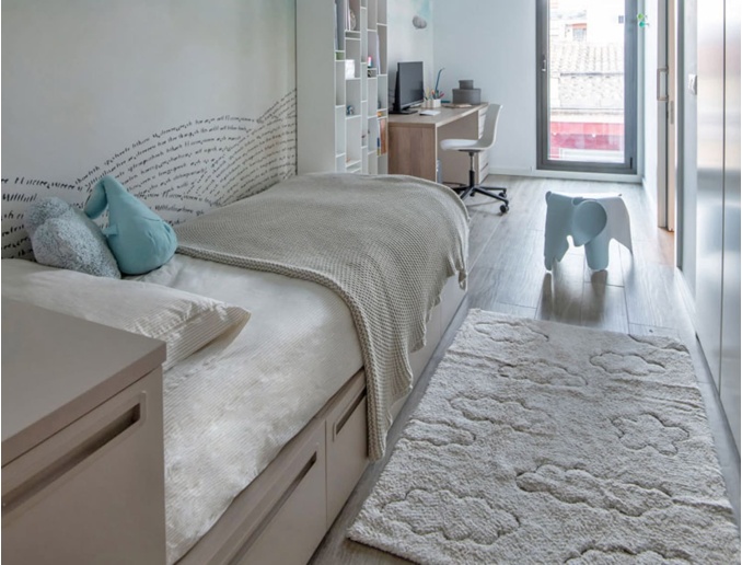 Tapis Clouds en coton naturel.